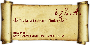 Östreicher Ambró névjegykártya